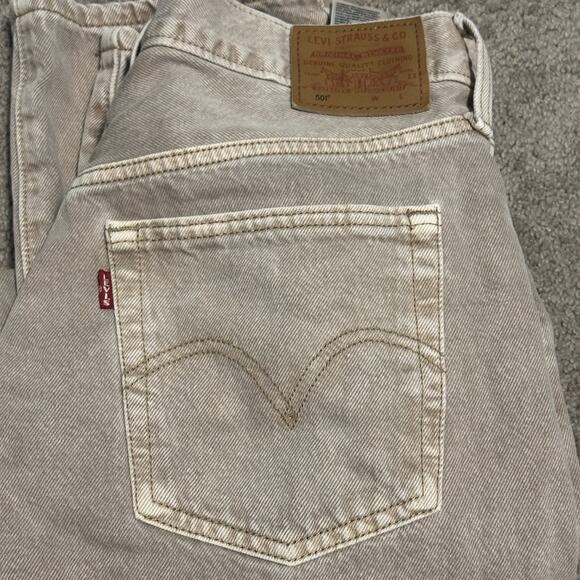 Levis Classic 501 Women W28 L30 Acidwash Tan Jeans - Picture 8 of 16